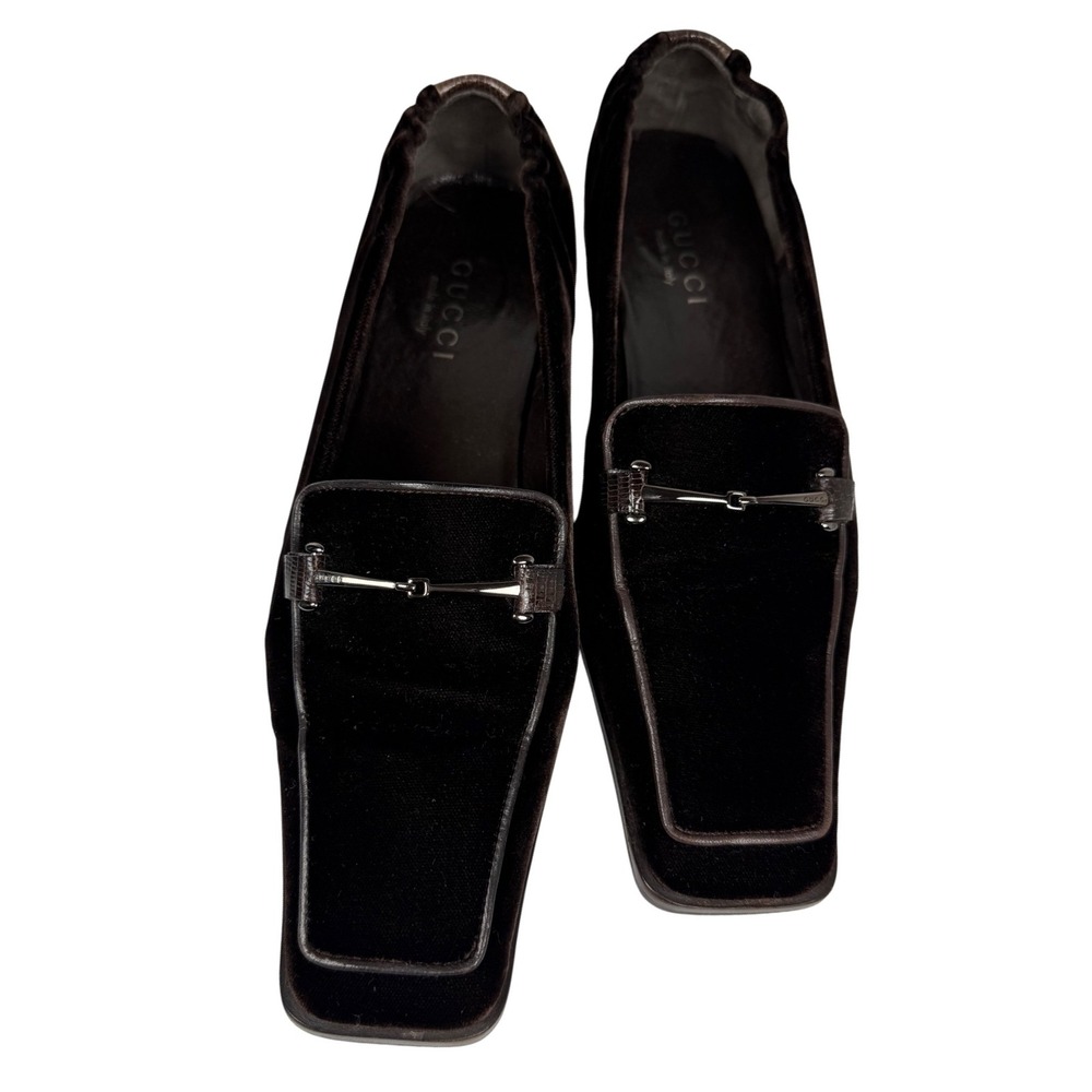 GUCCI Women's Suede Bit Loafers, Espresso Brown, Silver Bit Hardware, Size 8.5 B - Picture 11 of 13